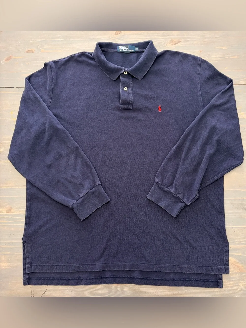 Ralph Lauren Long Sleeve Polo in Navy with Red Pony